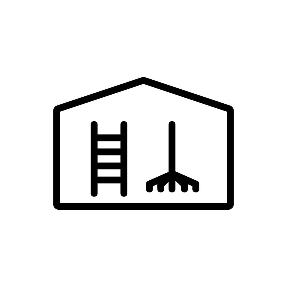 household equipment shed icon vector outline illustration