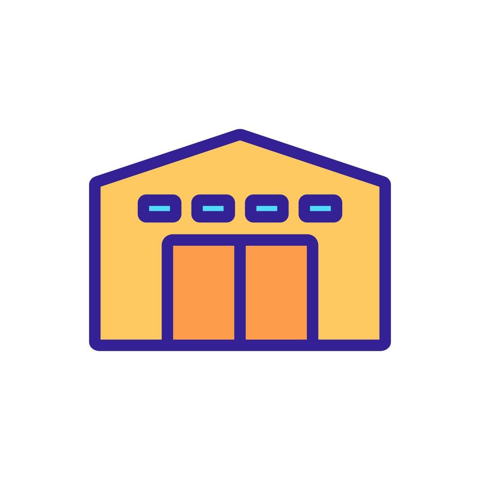 service garage with alarm icon vector outline illustration