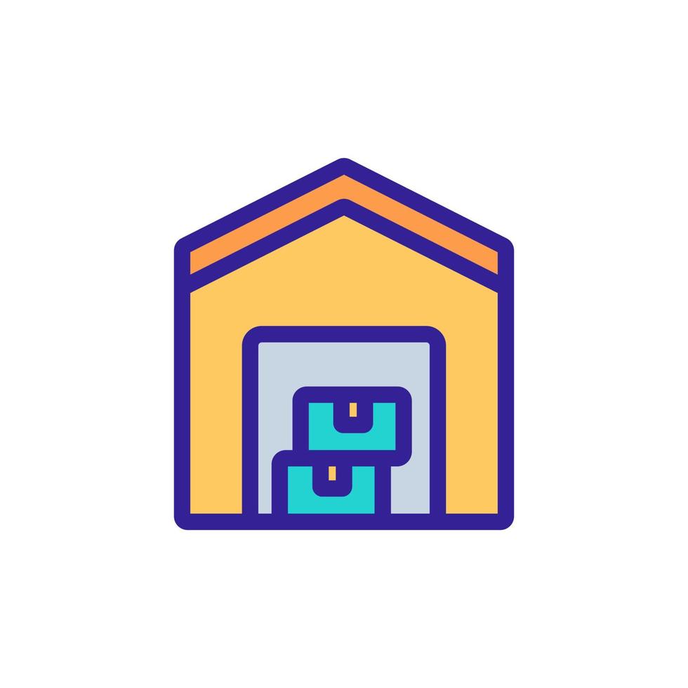 compact household warehouse hangar icon vector outline illustration