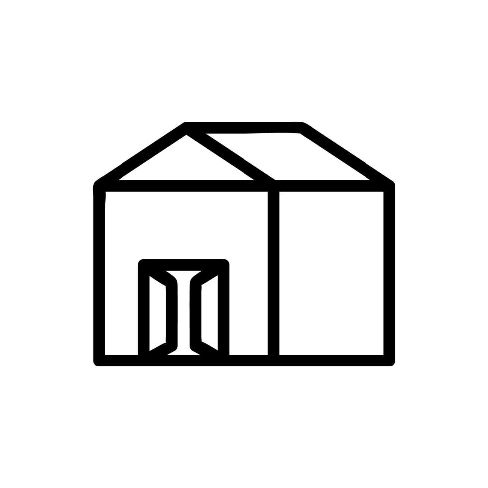 garaje con puertas abiertas icono vector ilustración de contorno