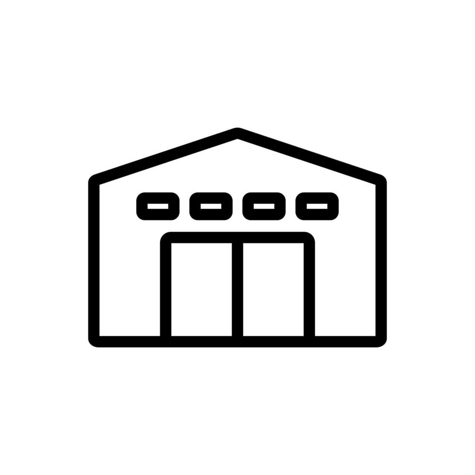 service garage with alarm icon vector outline illustration