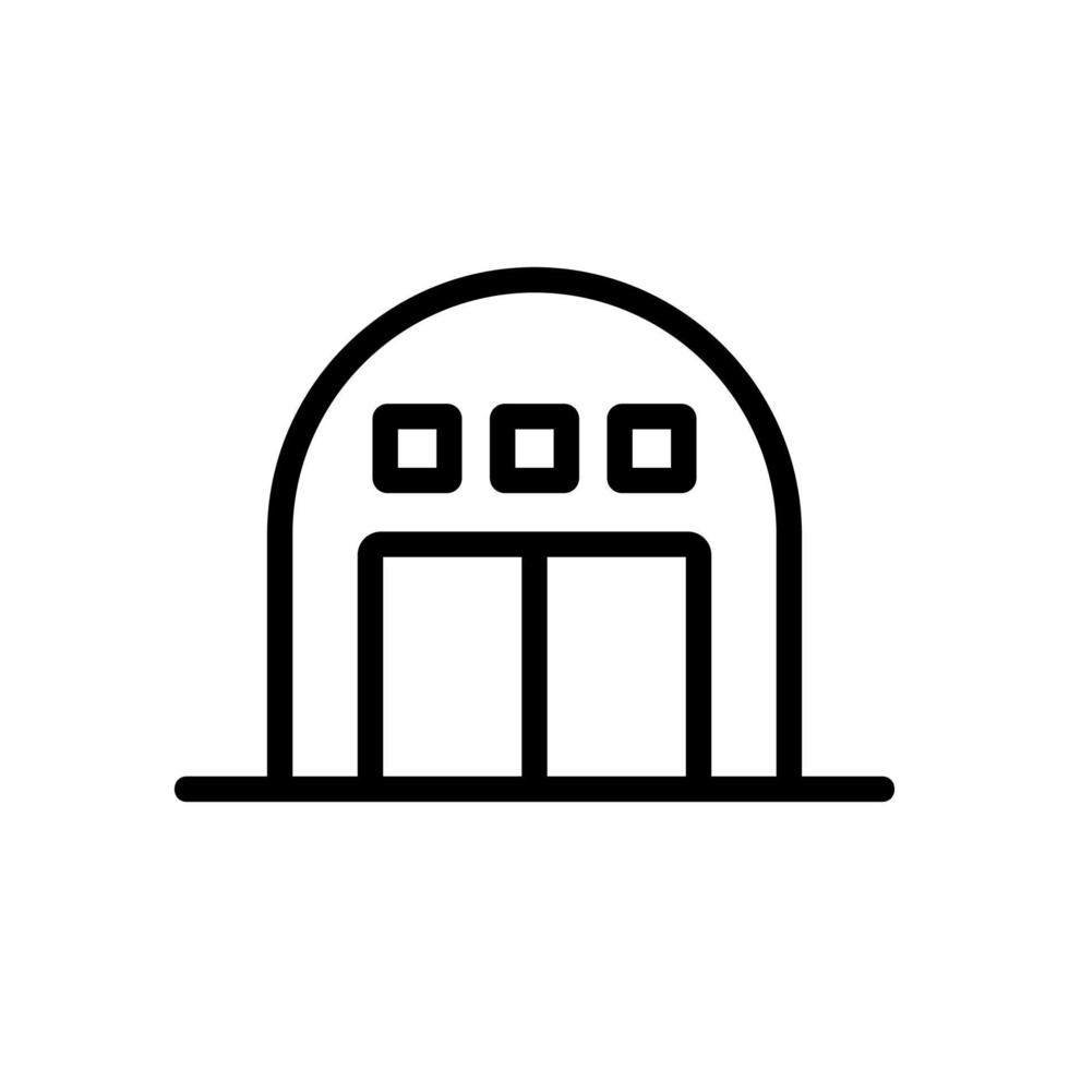 round garage with alarm icon vector outline illustration