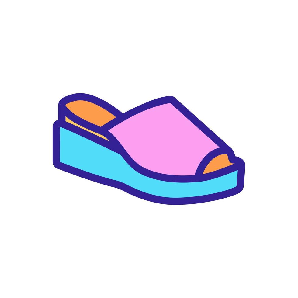 ilustración de contorno de vector de icono de zapato de cuña