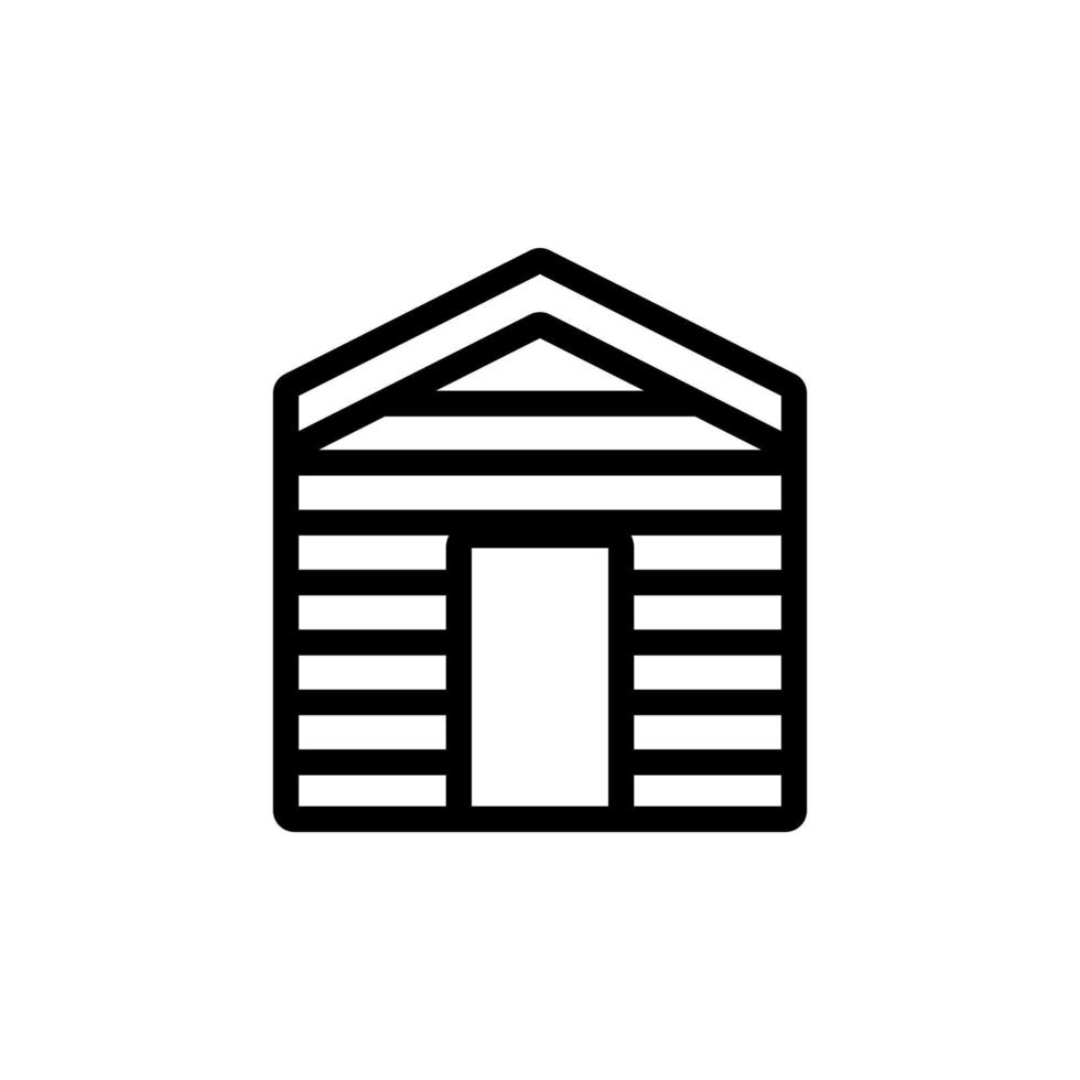 wooden utility garage icon vector outline illustration