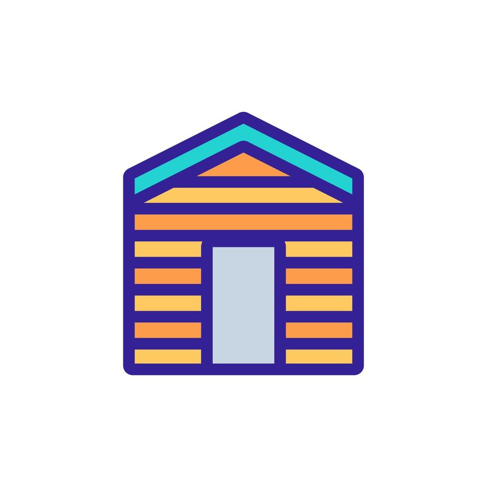 ilustración de contorno de vector de icono de garaje de utilidad de madera