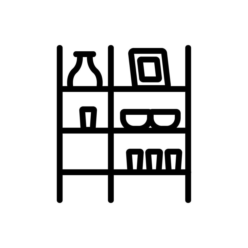 items shelf icon vector outline illustration