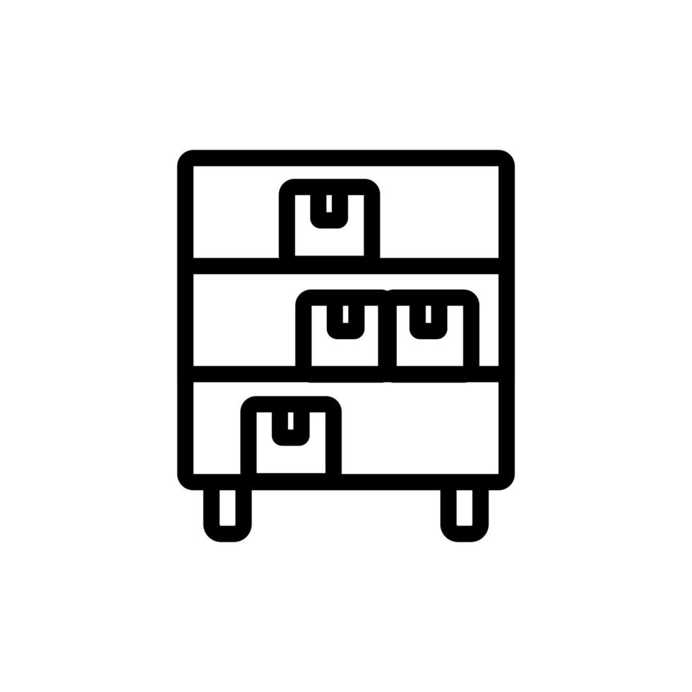 commodity shelf icon vector outline illustration