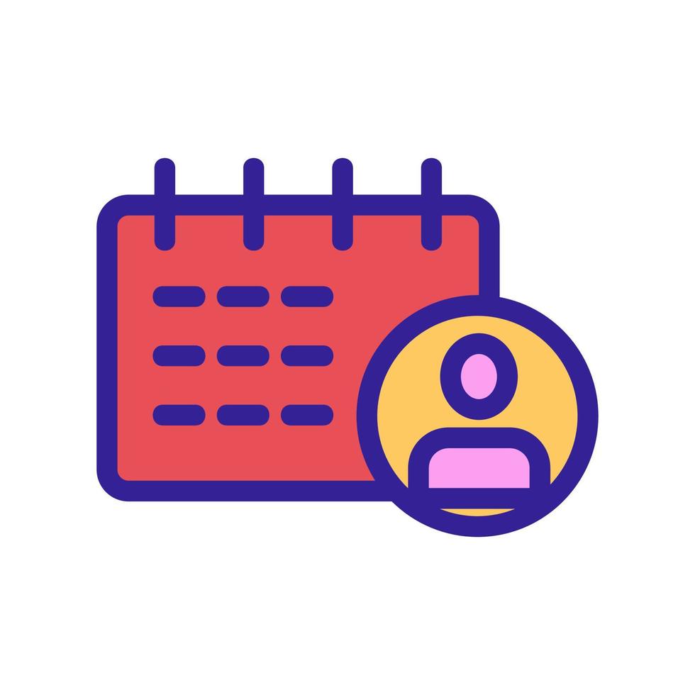 Calendar man icon vector. Isolated contour symbol illustration vector