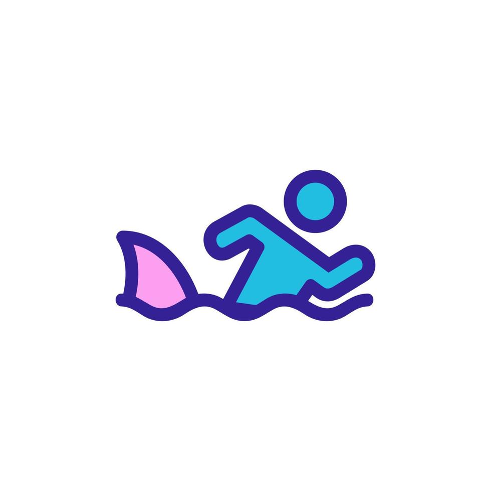 Shark icon vector. Isolated contour symbol illustration vector