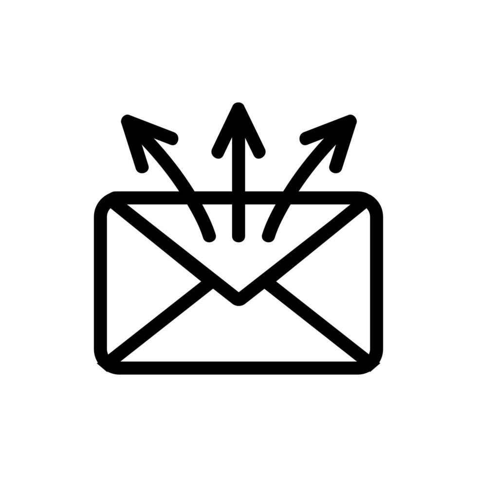 sending a message icon vector. Isolated contour symbol illustration vector
