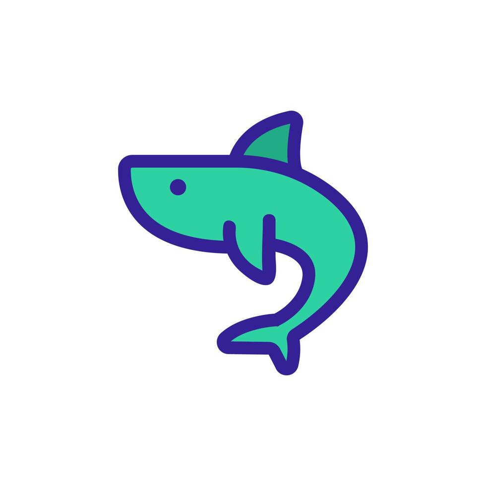 Shark icon vector. Isolated contour symbol illustration vector