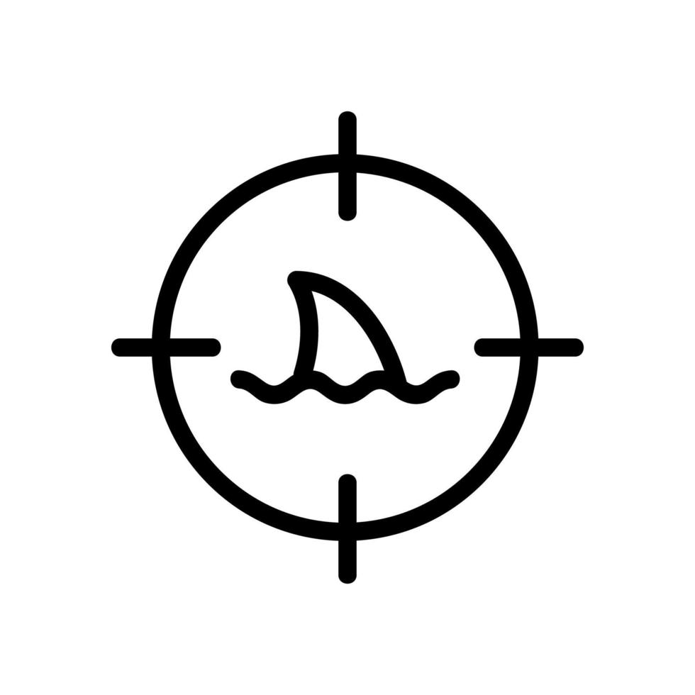 Shark icon vector. Isolated contour symbol illustration vector