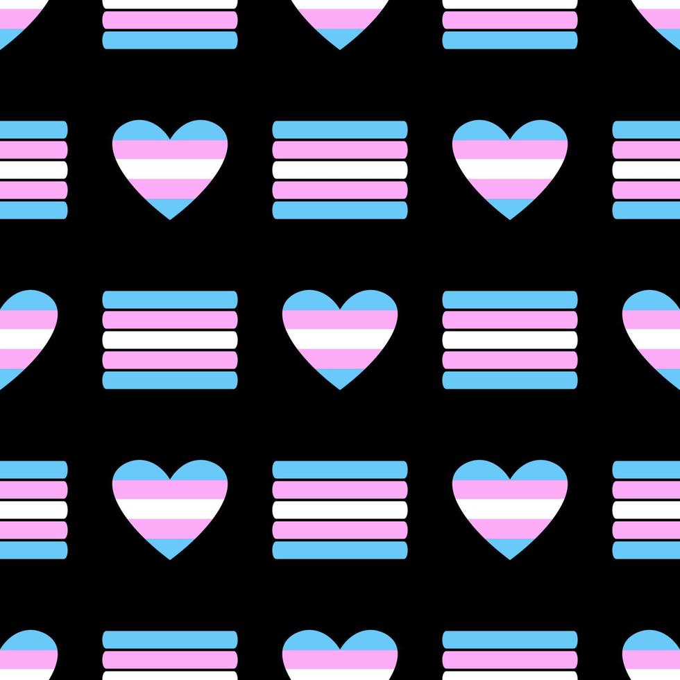 Vector seamless LGBTQ pattern. Pattern with transgender flag. Pride month.