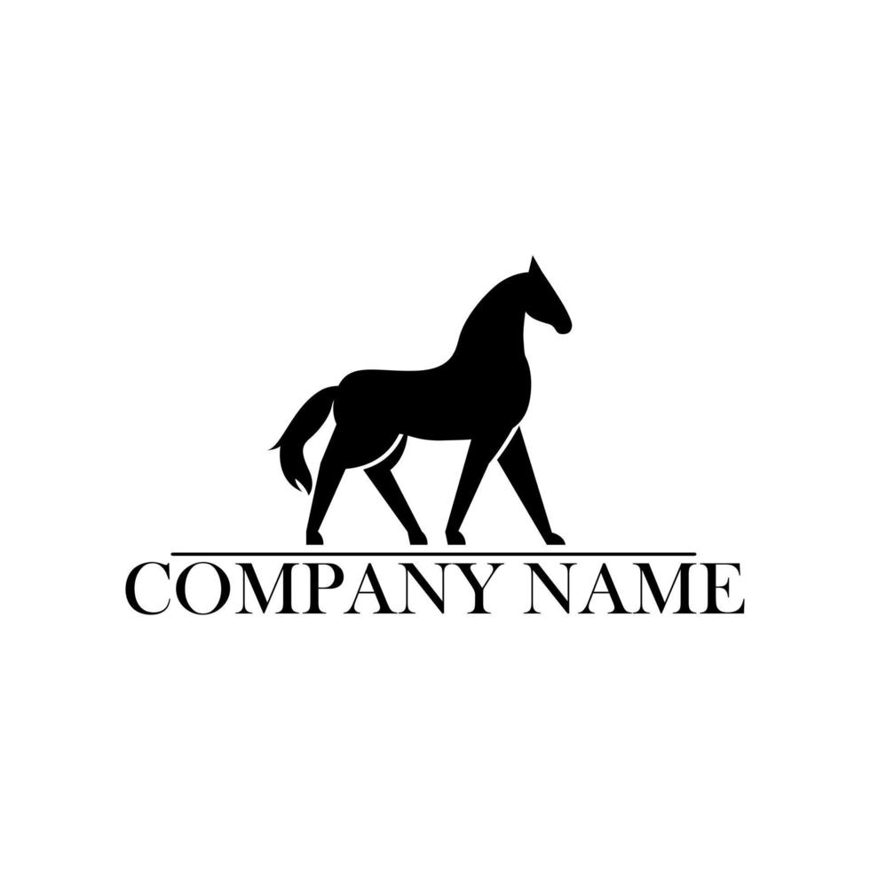 Horse silhouette logo isolated on the white background. Vector illustration. Logo design, icon