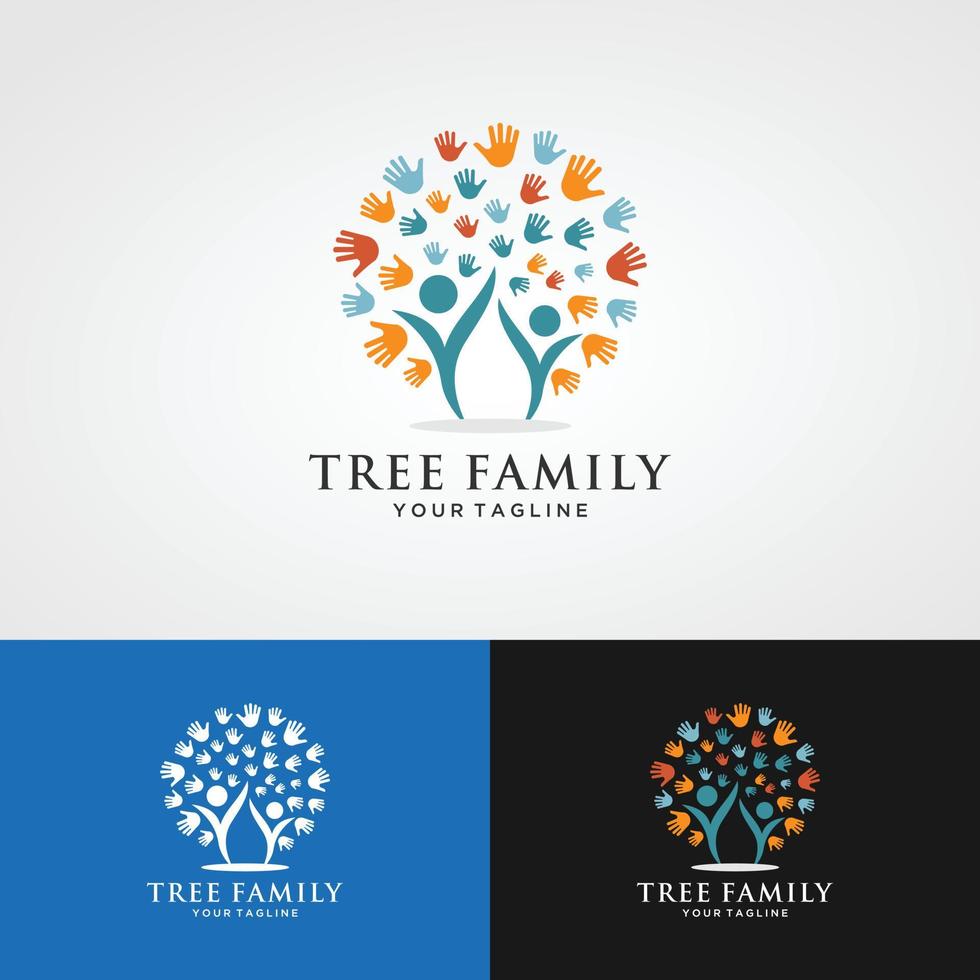 Human Tree Logo Templates and Vector, Abstract eco human tree logo design vector template, Family tree concept icon logo template.