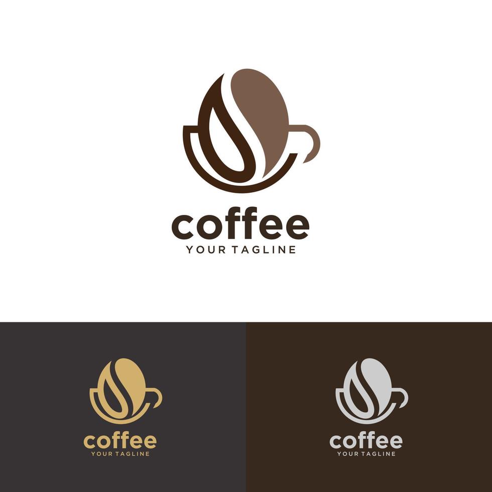 plantilla de vector de icono de logotipo moderno mobilecoffee