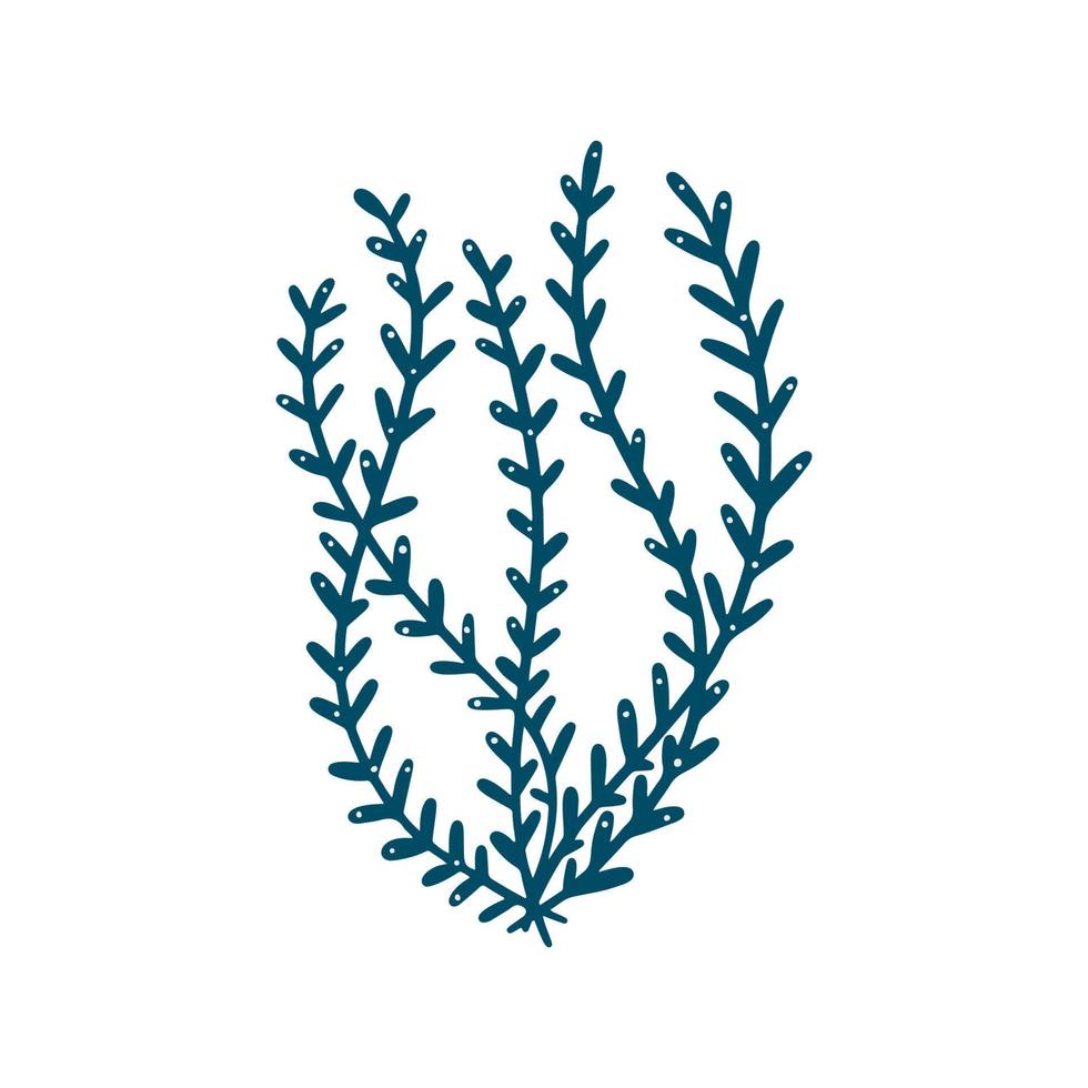 Marine plant, coral, seaweed. Underwater reef plant. Vector in cartoon style.