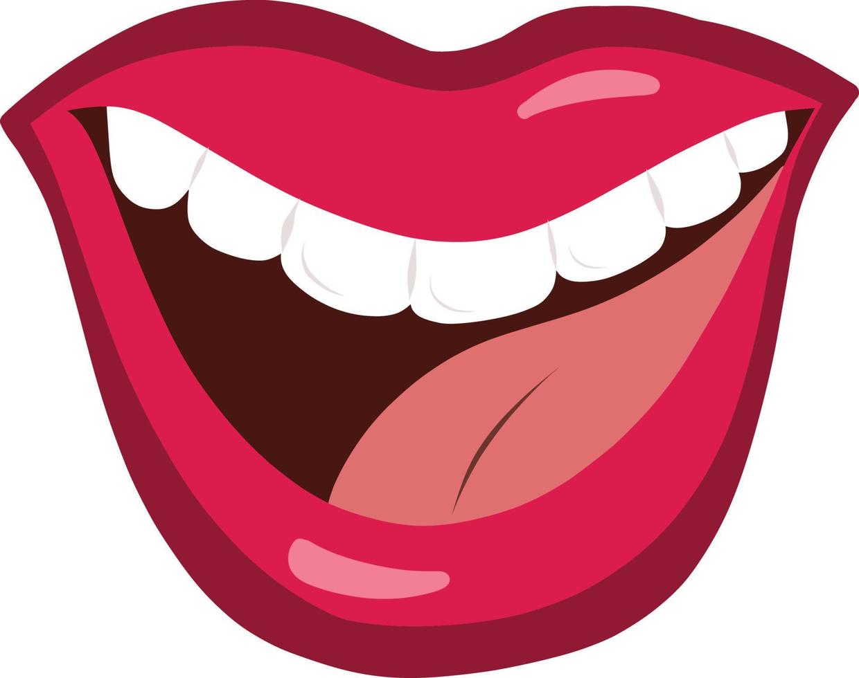 Sly Mouth Comic Expression. Red Lips. vector