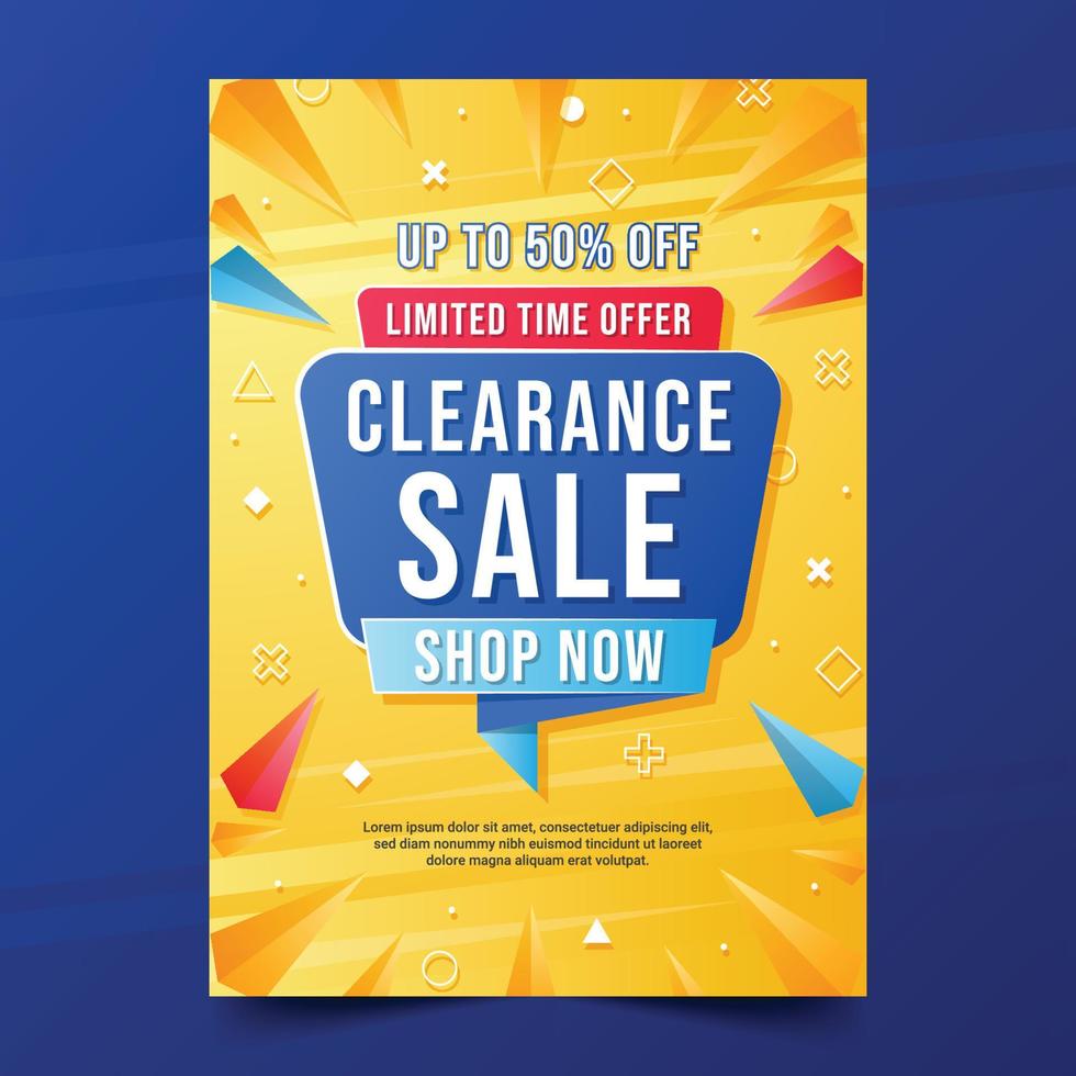 Abstract Clearance Sale Vertical Poster Template vector