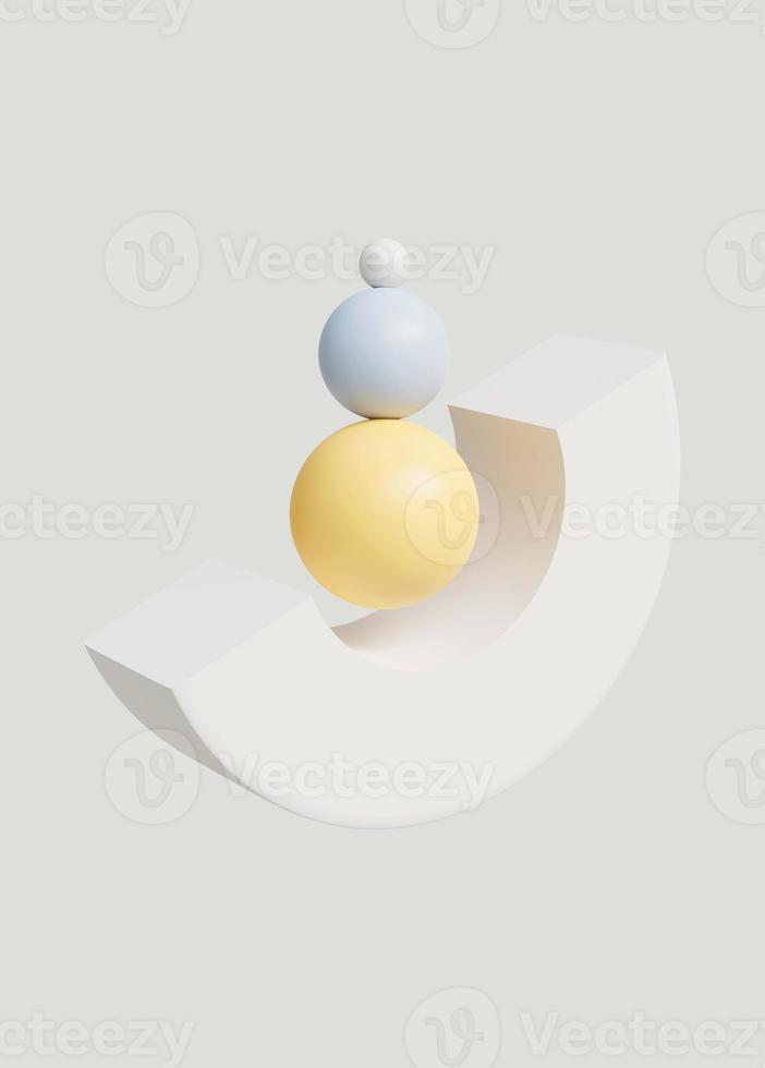 3D Geometric shapes background. Minimal background with geometric shapes. 3d rendering. photo