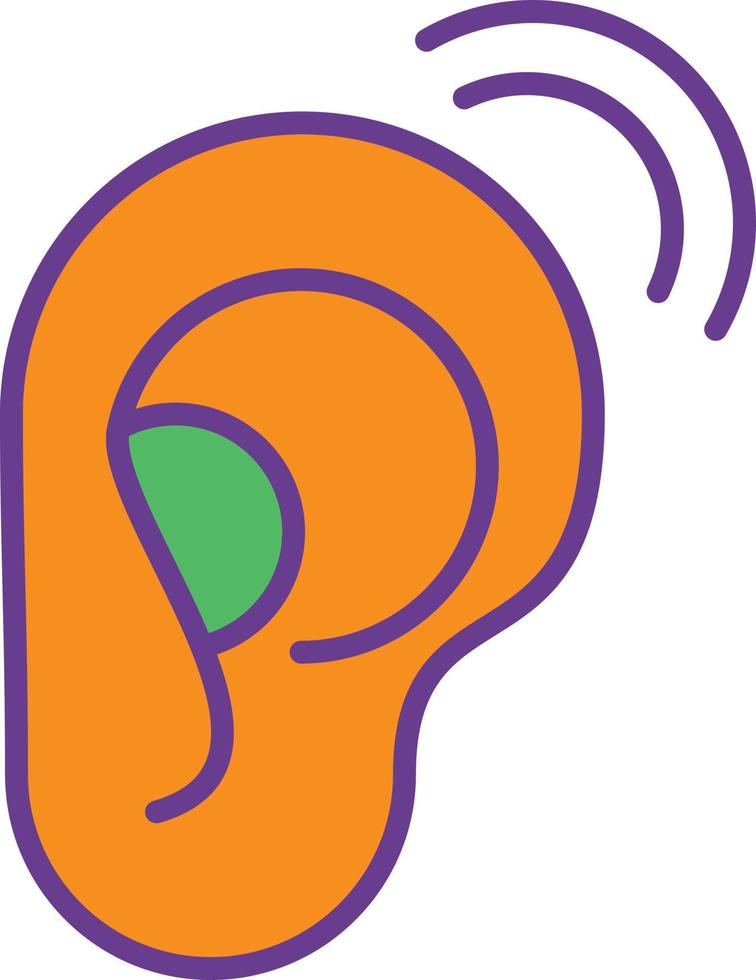 Hearing Line Filled Two Color vector