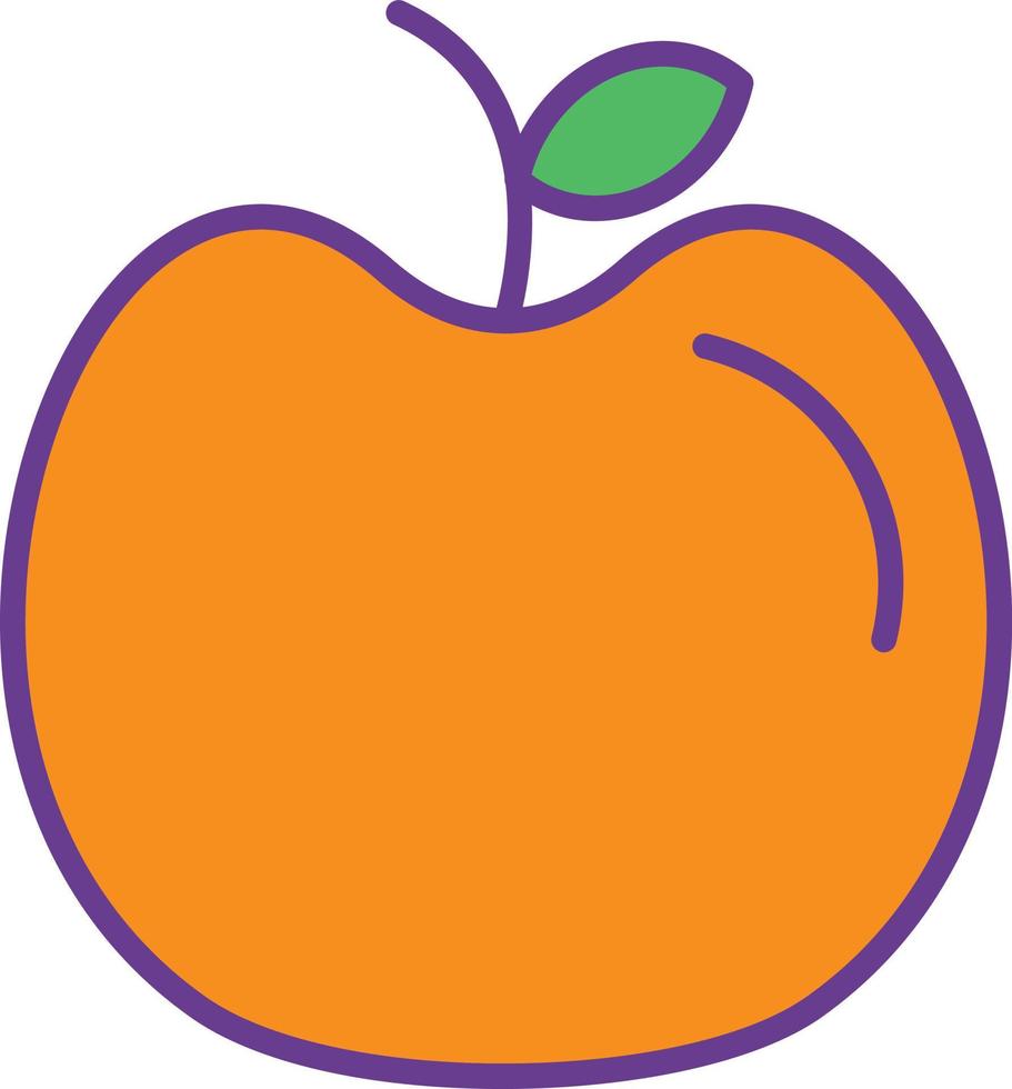 Apple Line Filled Two Color vector