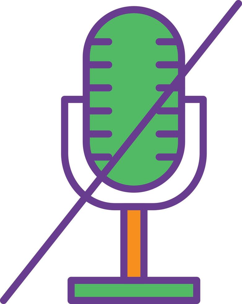 Microphone Mute Line Filled Two Color vector