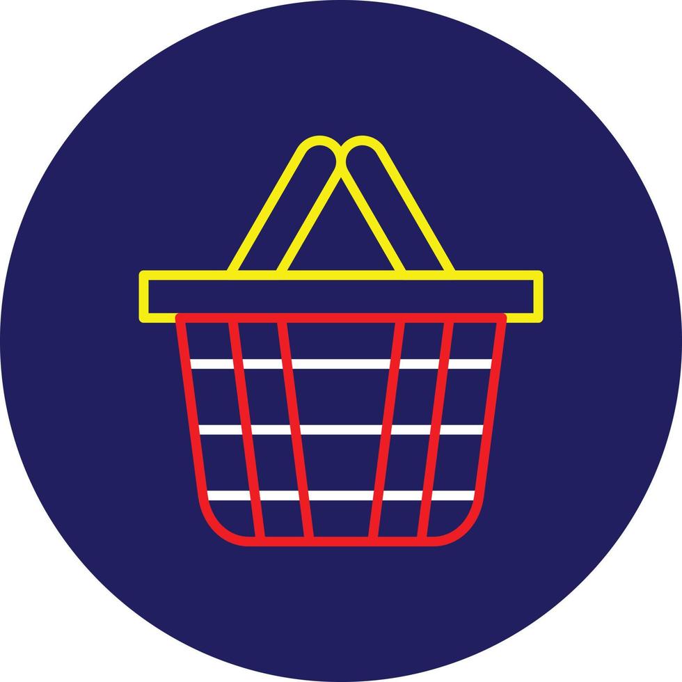 Shopping Basket Line Multicolor vector