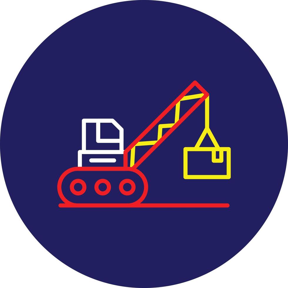 Crane Line Filled Two Color vector