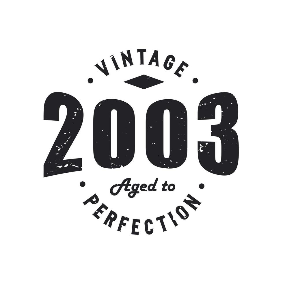 Born in 2003 Vintage Retro Birthday, Vintage 2003 Aged to Perfection vector