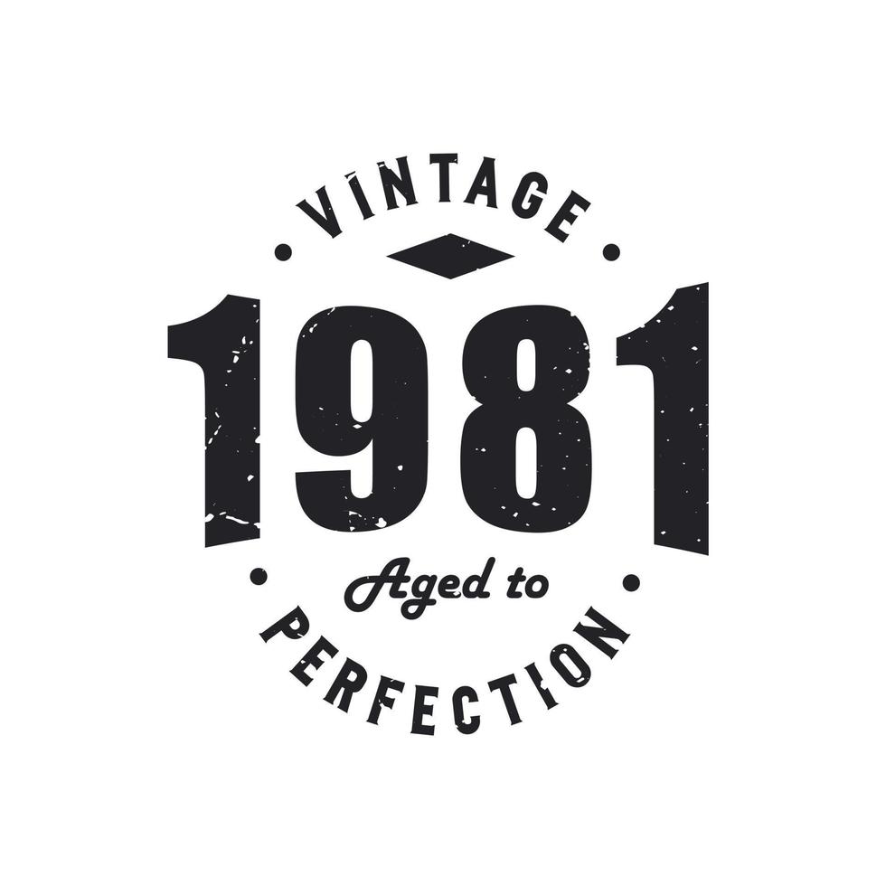 Born in 1981 Vintage Retro Birthday Vintage 1981 Aged to Perfection