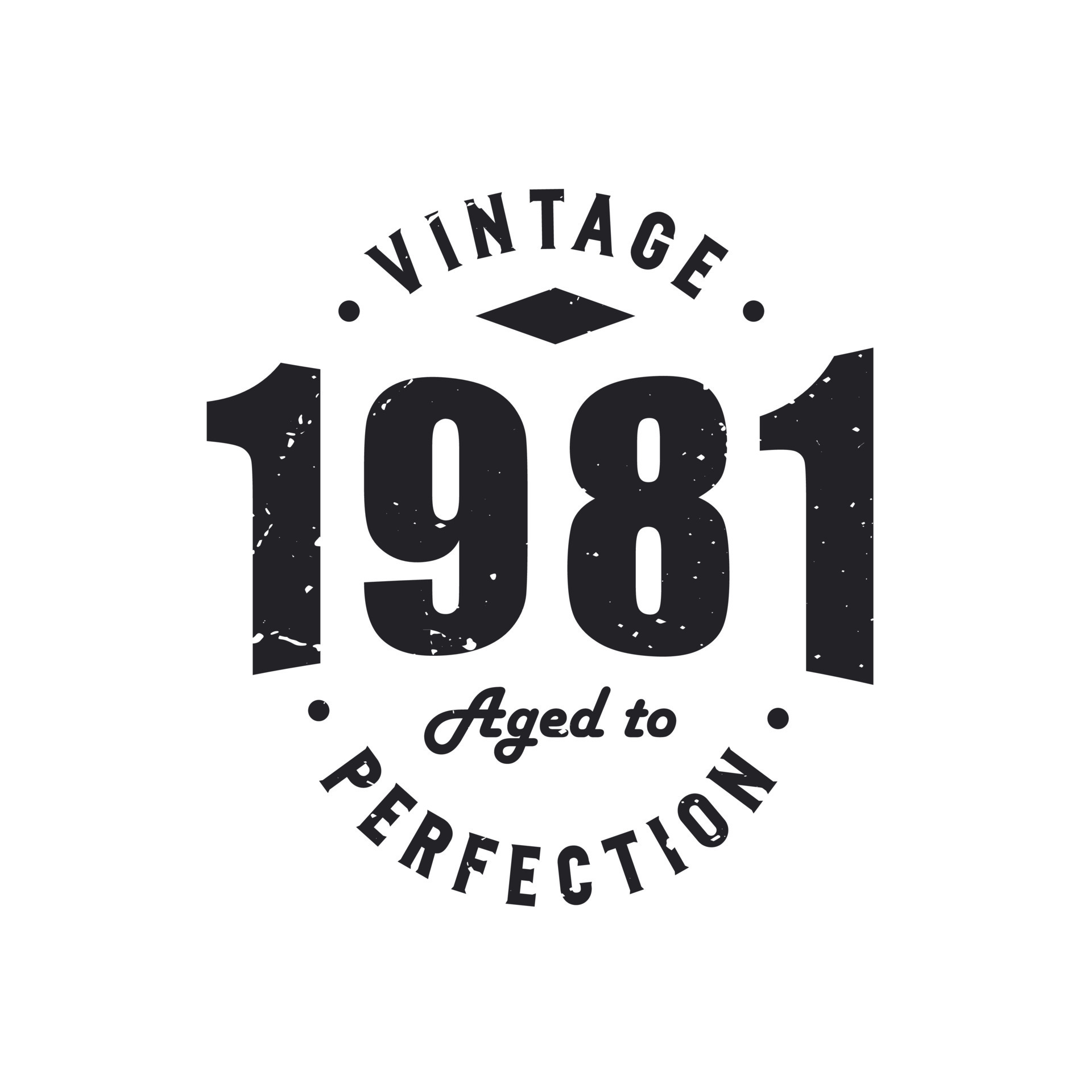 Born in 1981 Vintage Retro Birthday Vintage 1981 Aged to Perfection