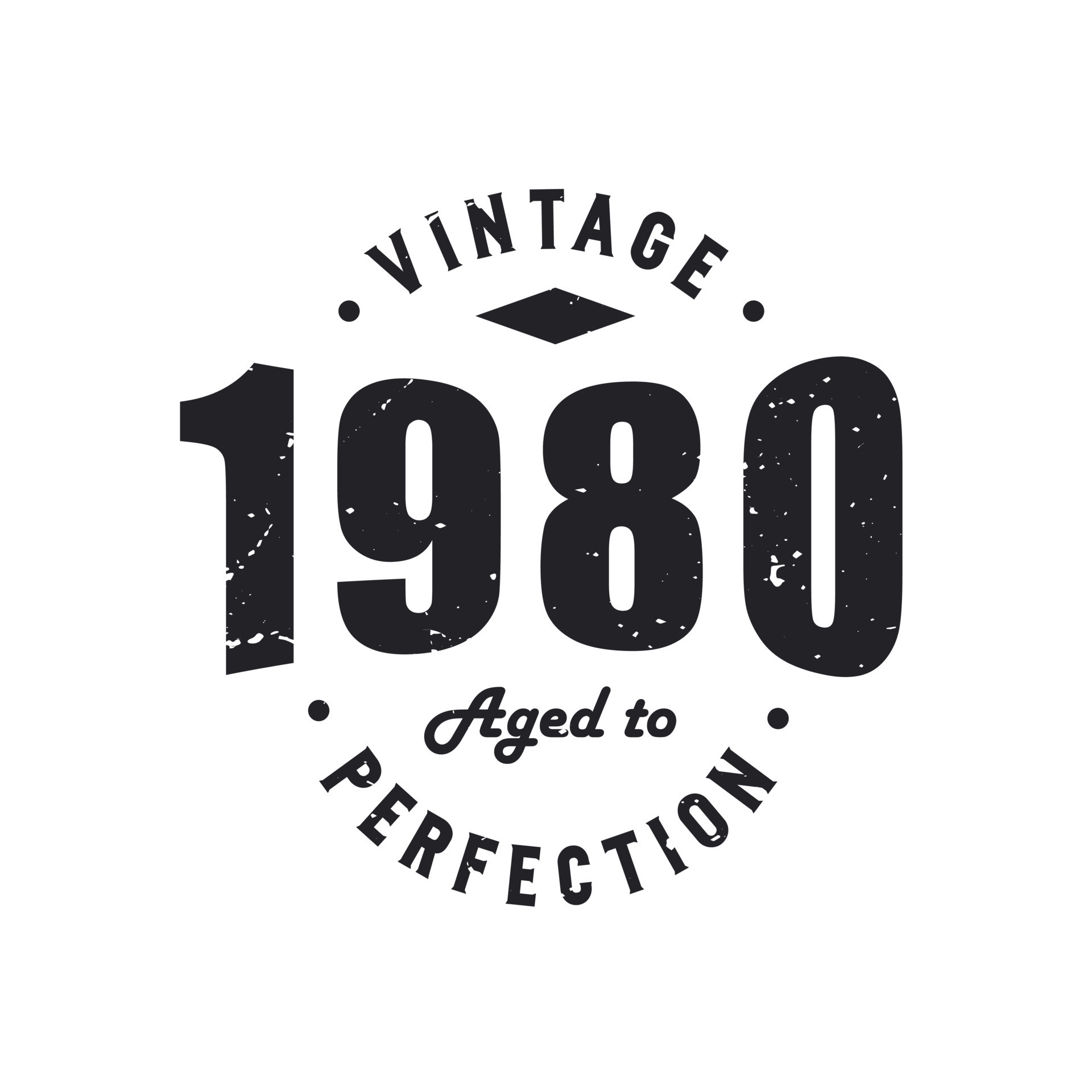 Born in 1980 Vintage Retro Birthday, Vintage 1980 Aged to Perfection 9728373 Vector Art at Vecteezy