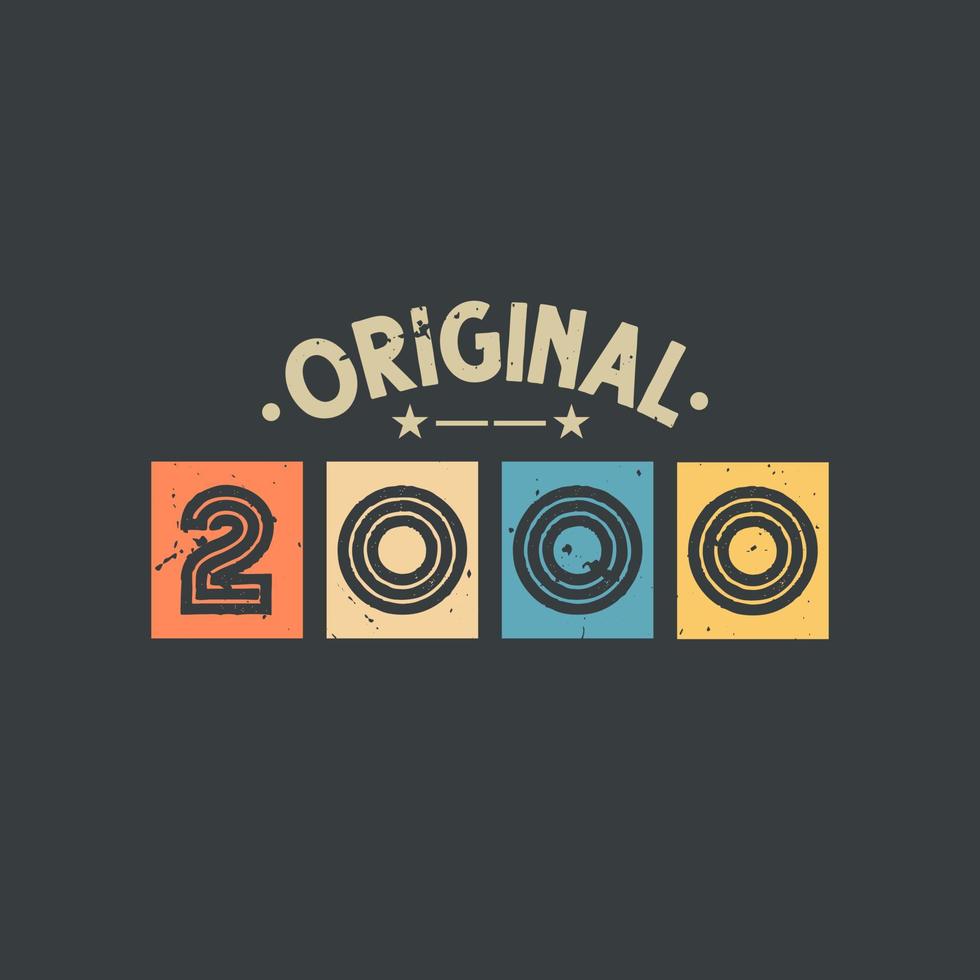 original 2000. 2000 vintage retro cumpleaños vector