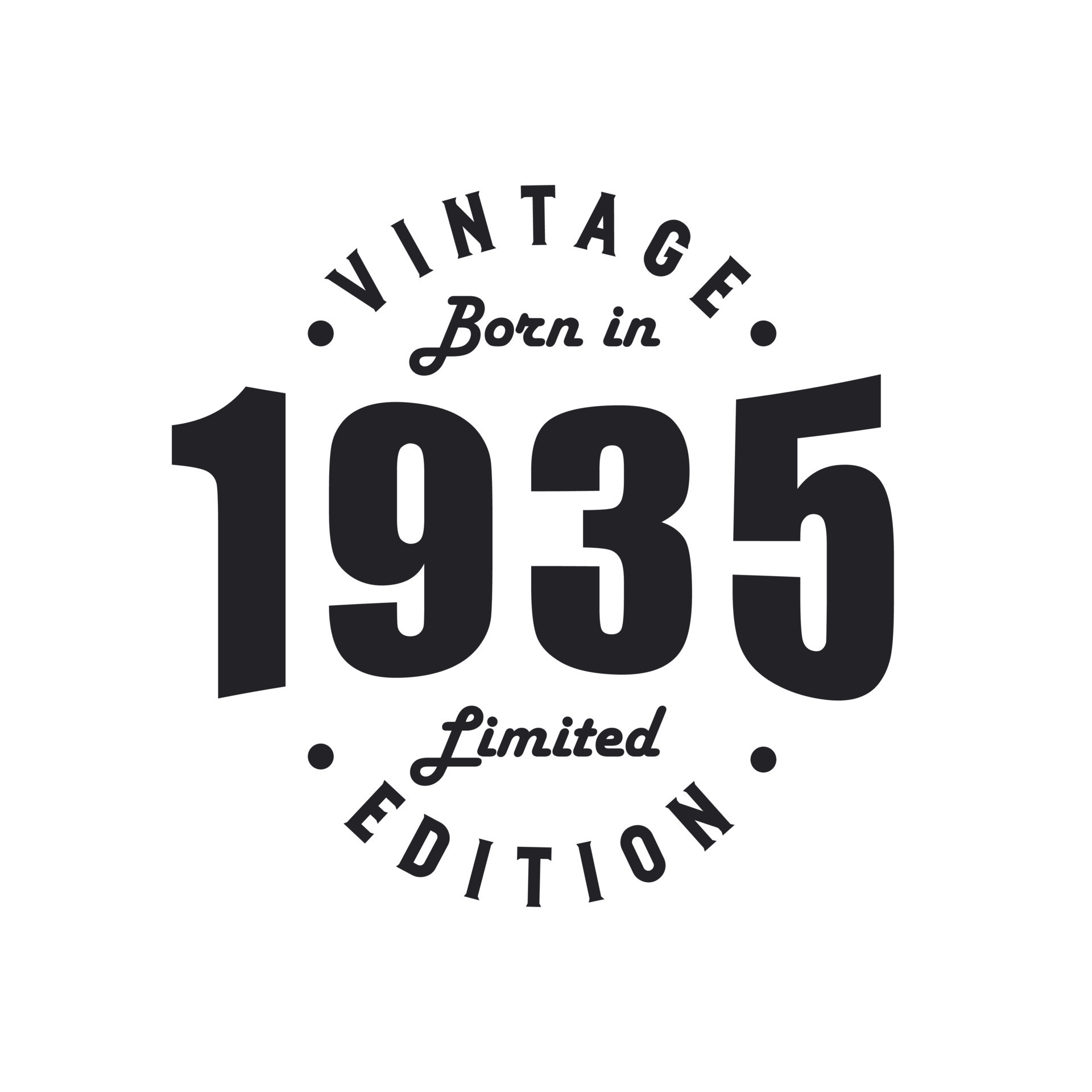Born in 1935, Vintage 1935 Birthday Celebration 9728668 Vector Art at Vecteezy