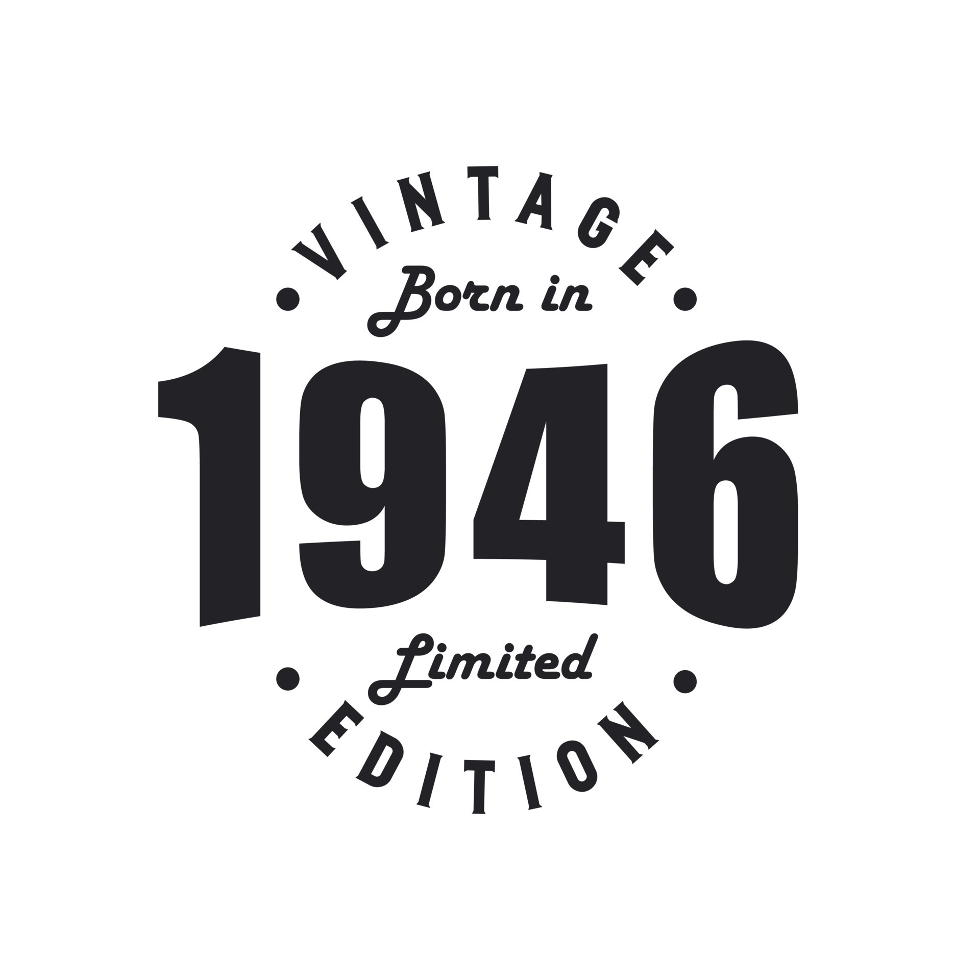 Born in 1946, Vintage 1946 Birthday Celebration 9728693 Vector Art at