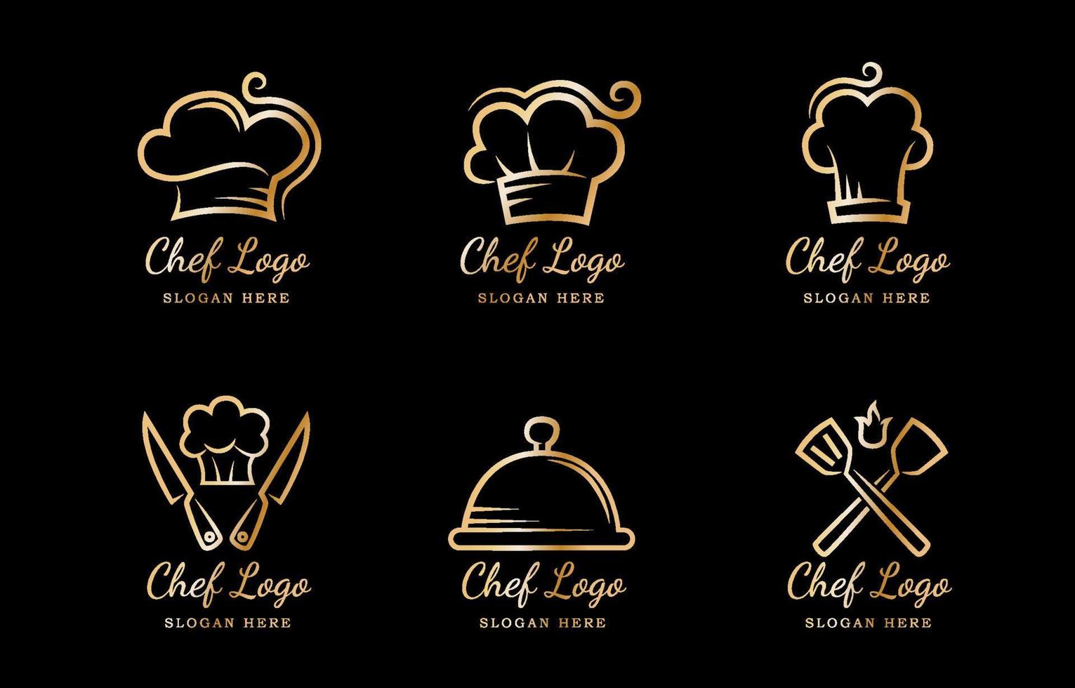 plantilla de conjunto de logotipo de chef vector