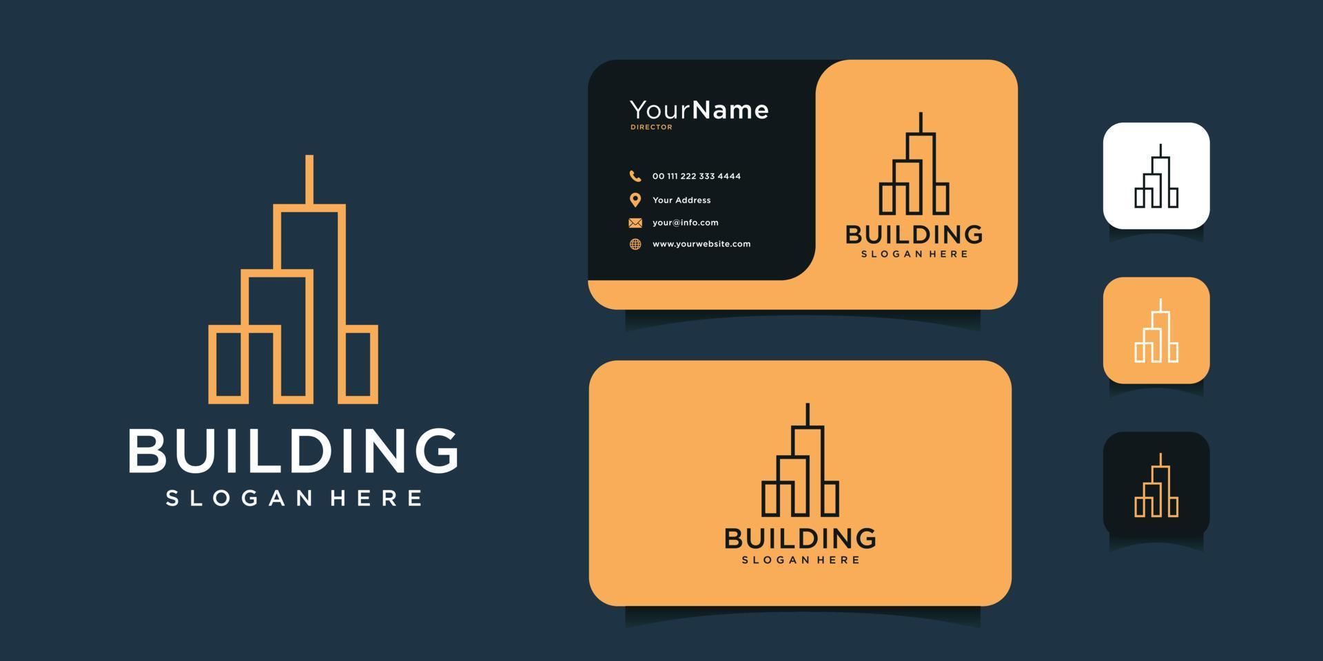 Modern real estate architecture logo design with business card template vector