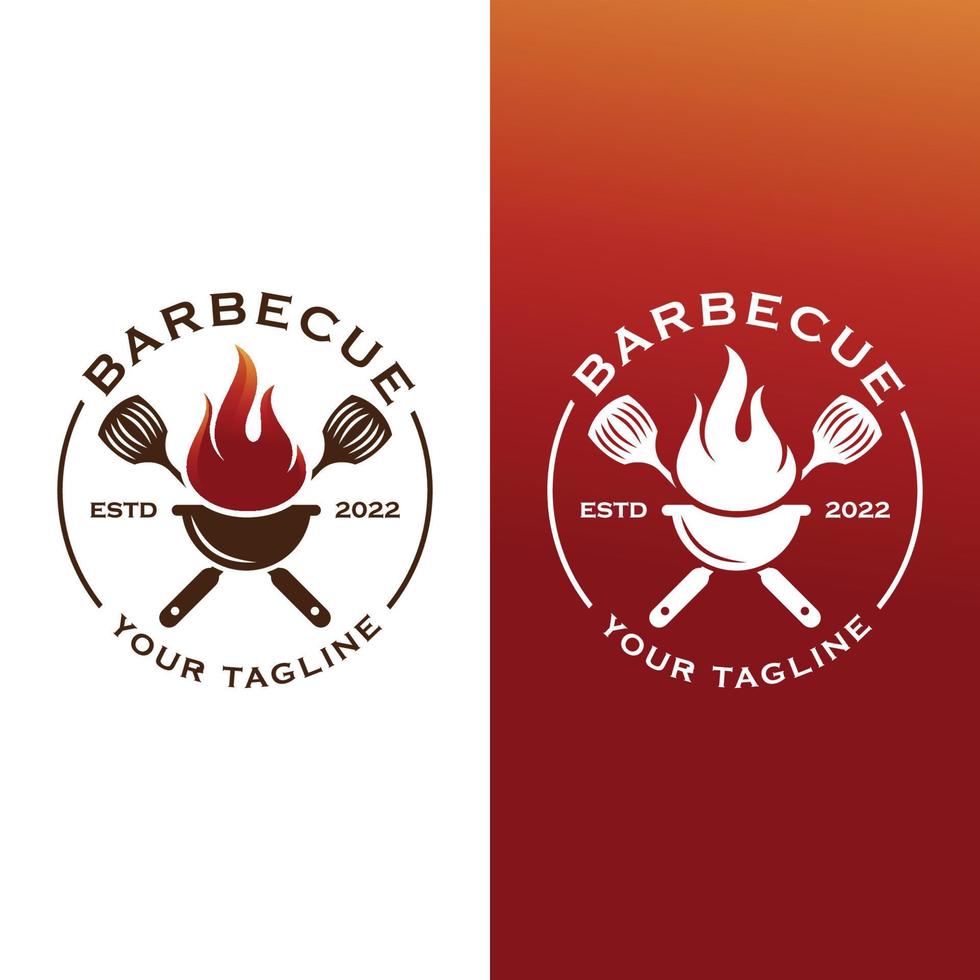 vector de logotipo de barbacoa