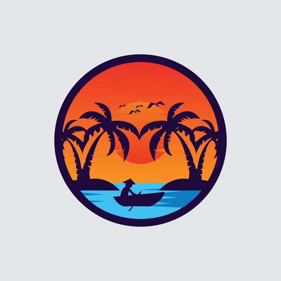 sunset logo vector