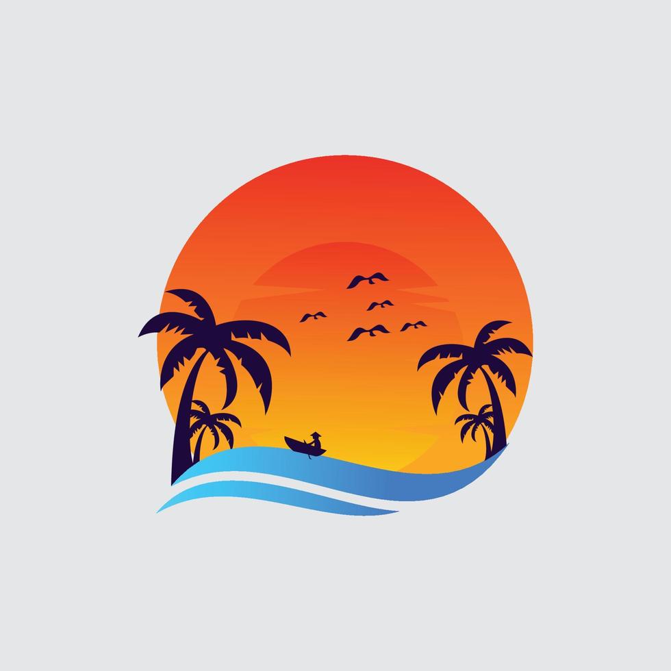 sunset logo vector