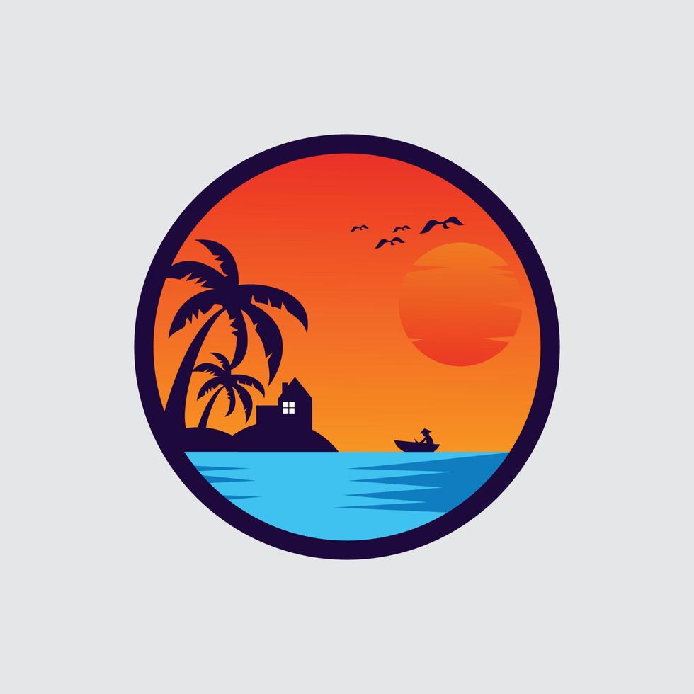 sunset logo vector