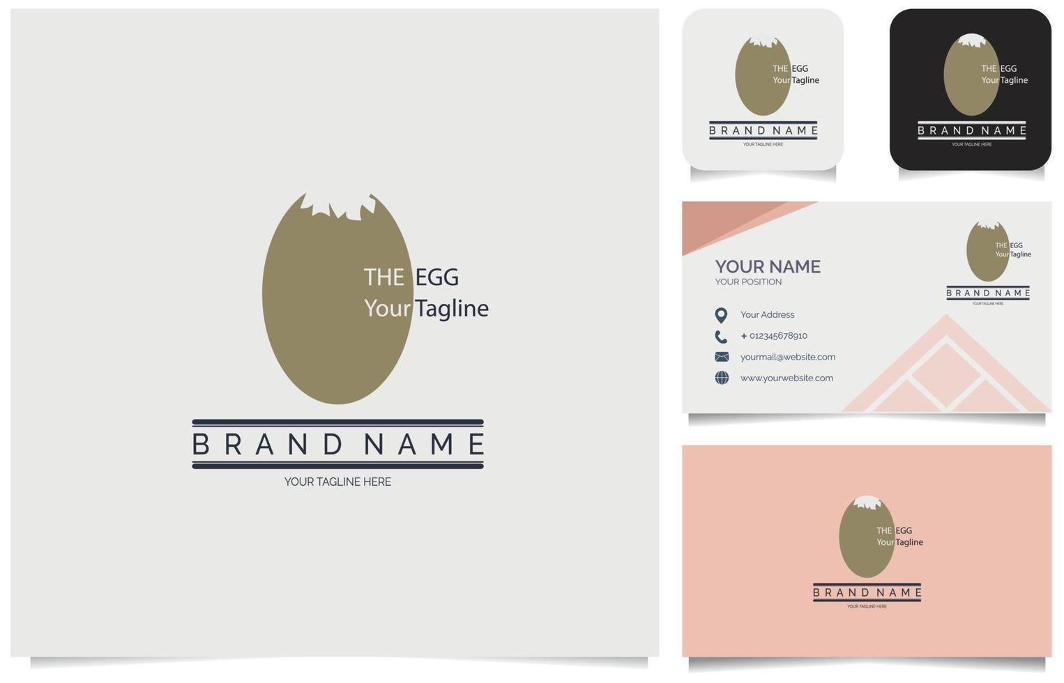 egg logo business card template design for brand or company and other vector