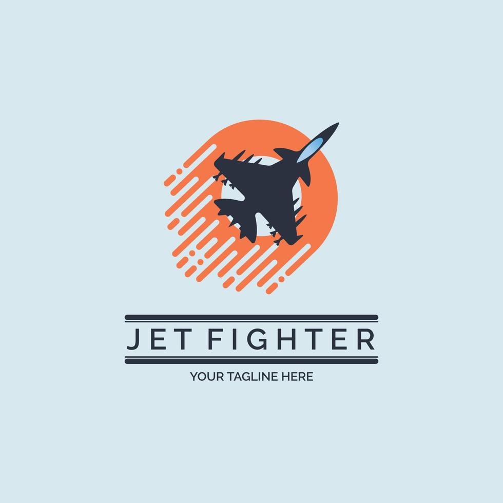 plantilla de diseño de logotipo de avión de combate volador para marca o empresa y otros vector