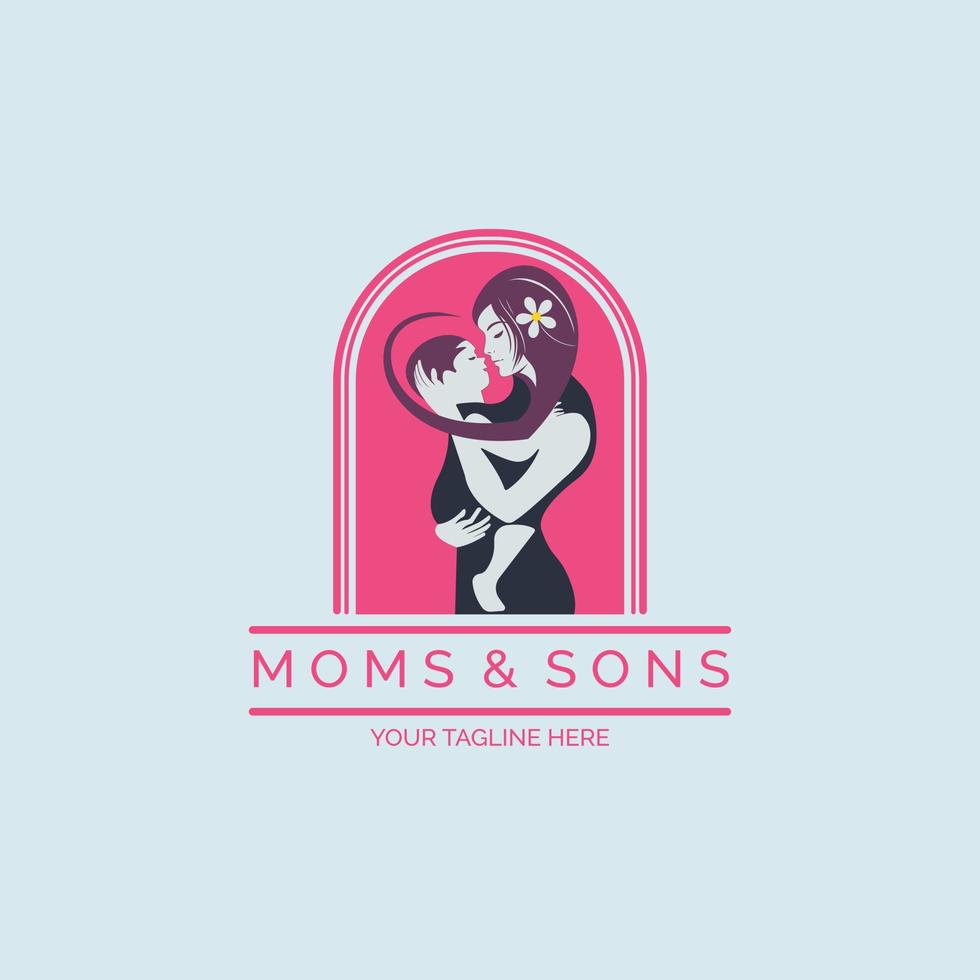 Moms and Sons logo illustration template design for brand or company and other vector