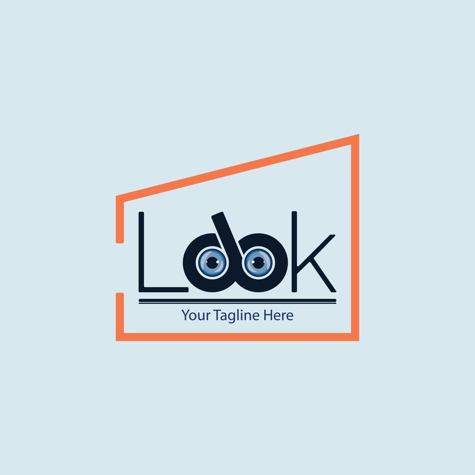 look eyes ball letter logo design template for brand or company and other vector