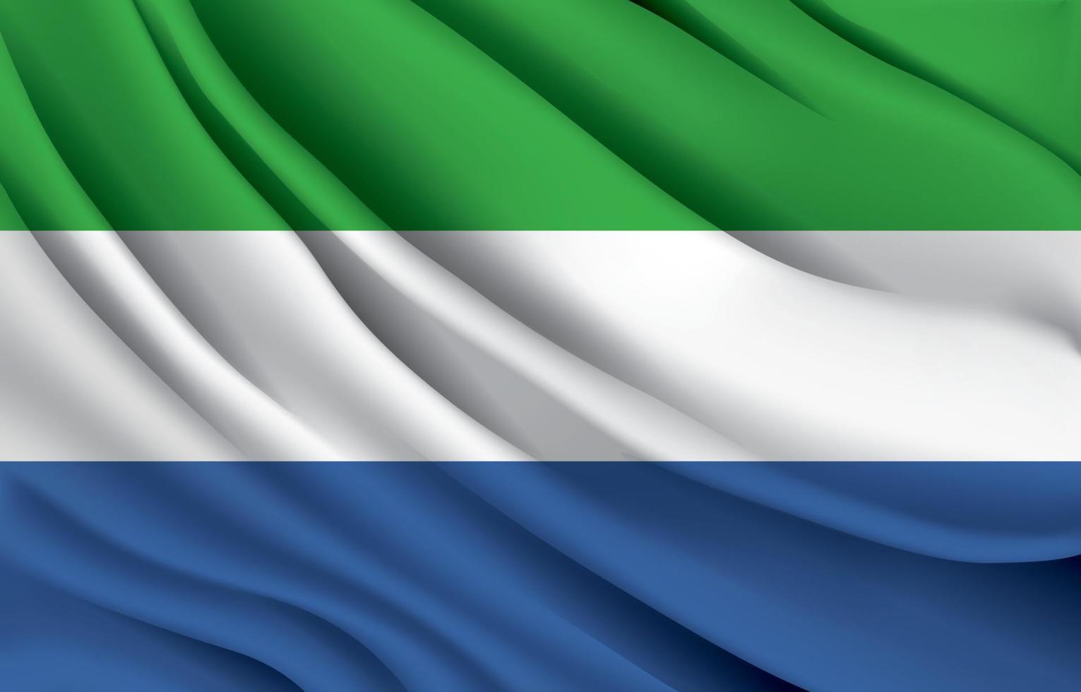 sierra leona bandera nacional ondeando ilustración vectorial realista vector