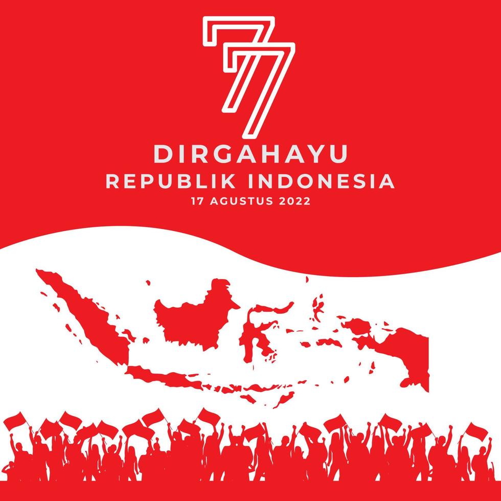 August 17  Happy Indonesian Independence Day greeting card  banner and texture background logo vector