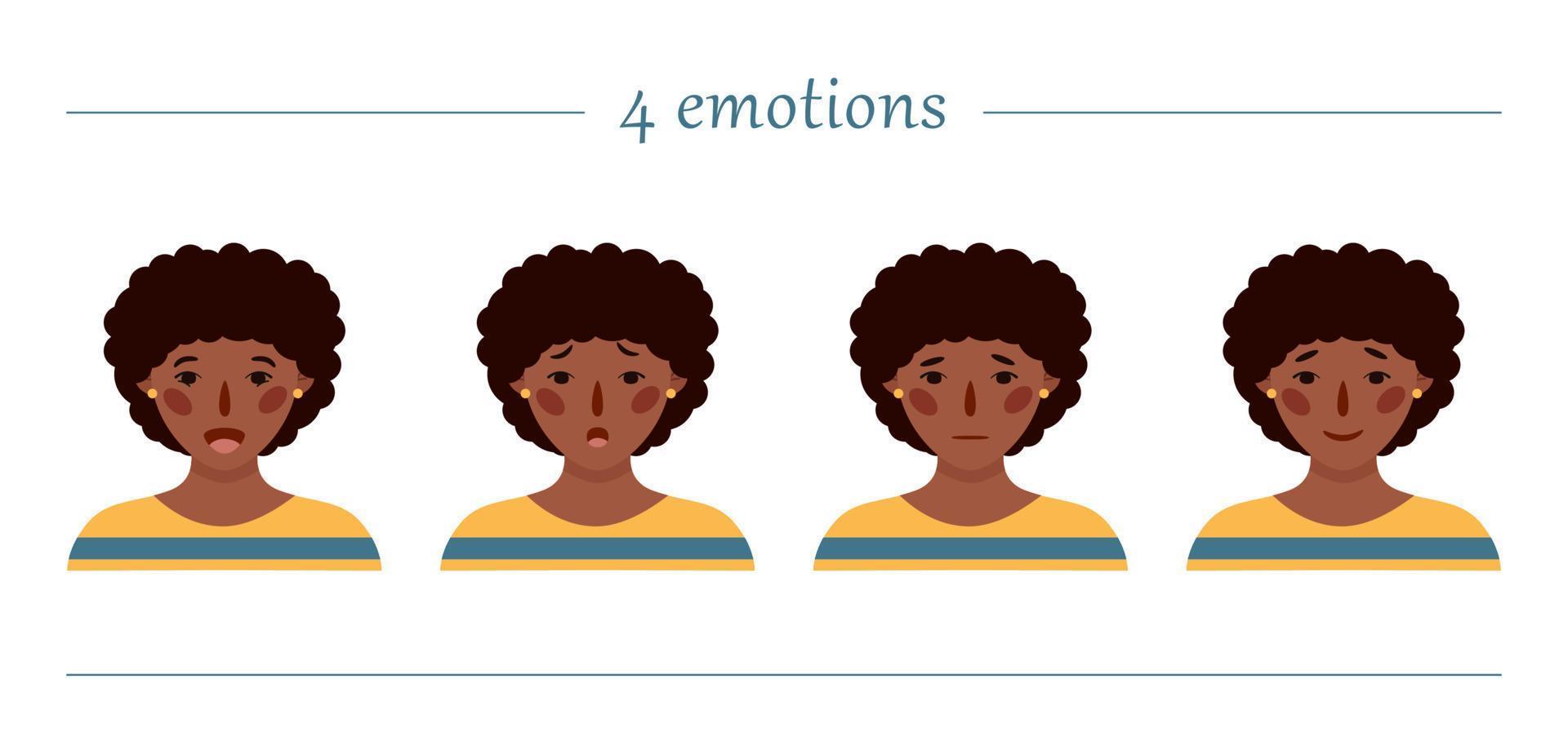 Girls portraits. Set of vector