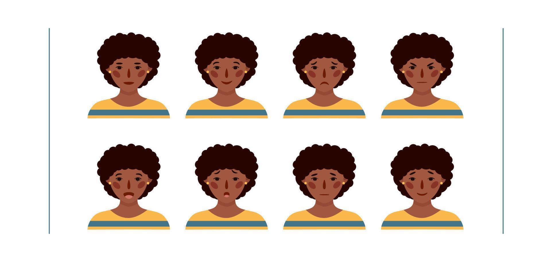 Girls portraits. Set of vector
